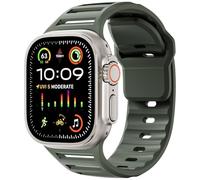 GANYUU Cinturino sportivo in silicone per cinturino Apple Watch Ultra 49mm 45mm 44mm 42mm Series10 46mm 42mm cinturino da polso Correa braccialetto Series 9 8 7 6 SE 5 4 cinturini per orologi(Army Gre
