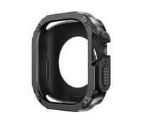GANYUU Custodia 2 in 1 per Apple Watch Series 8/7/SE/6/5/4 Ultra 41mm 45mm 40mm 44mm 49mm TPU PC paraurti protettivo antiurto per iwatch(Black,45mm)