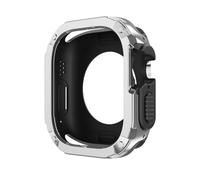 GANYUU Custodia 2 in 1 per Apple Watch Series 8/7/SE/6/5/4 Ultra 41mm 45mm 40mm 44mm 49mm TPU PC paraurti protettivo antiurto per iwatch(Silver,45mm)