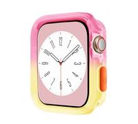 GANYUU Custodia in silicone per Apple Watch 45mm 44MM 41MM 40MM TPU Cover Protezione Bumper Shell per iWatch Serie 9 8 7 6 SE 5 4 custodia(Rose Yellow,44MM 45MM)