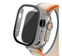 GANYUU Custodia in vetro per Apple Watch Ultra 2 custodia 49mm smar twatch PC Protezione schermo paraurti Cover temperata iwatch series Accessori fascia(Khaki 23,Ultra 49mm)