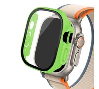 GANYUU Custodia in vetro per Apple Watch Ultra 2 custodia 49mm smar twatch PC Protezione schermo paraurti Cover temperata iwatch series Accessori fascia(Fluorescent 22,Ultra 49mm)