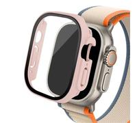 GANYUU Custodia in vetro per Apple Watch Ultra 2 custodia 49mm smar twatch PC Protezione schermo paraurti Cover temperata iwatch series Accessori fascia(Pink sand 09,Ultra 49mm)