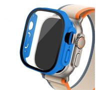 GANYUU Custodia in vetro per Apple Watch Ultra 2 custodia 49mm smar twatch PC Protezione schermo paraurti Cover temperata iwatch series Accessori fascia(Cobalt blue 17,Ultra 49mm)