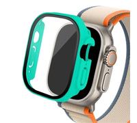 GANYUU Custodia in vetro per Apple Watch Ultra 2 custodia 49mm smar twatch PC Protezione schermo paraurti Cover temperata iwatch series Accessori fascia(Light Green13,Ultra 2 49mm)