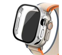 GANYUU Custodia in vetro per Apple Watch Ultra 2 custodia 49mm smar twatch PC Protezione schermo paraurti Cover temperata iwatch series Accessori fascia(Silver 30,Ultra 49mm)