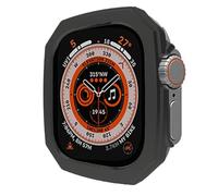 GANYUU Custodia lucida per placcatura PC per Apple Watch Ultra 49mm 8 7 41mm 45mm Paraurti per IWatch Series 6 SE 5 4 40 44mm Bazel Cover protettiva(Black,41MM)