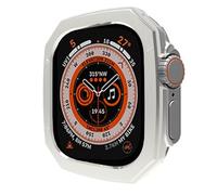 GANYUU Custodia lucida per placcatura PC per Apple Watch Ultra 49mm 8 7 41mm 45mm Paraurti per IWatch Series 6 SE 5 4 40 44mm Bazel Cover protettiva(Silver,45MM)