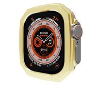 GANYUU Custodia lucida per placcatura PC per Apple Watch Ultra 49mm 8 7 41mm 45mm Paraurti per IWatch Series 6 SE 5 4 40 44mm Bazel Cover protettiva(Gold,40MM)