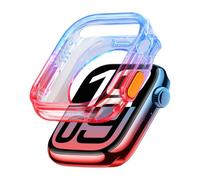 GANYUU Custodia per Apple Watch S10 42mm 46mm Nessuna protezione per lo schermo Custodia per paraurti in TPU Full HD per iWatch Series 10 Custodie per orologi(Red Gradually Blue,S10 42mm)