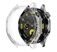 GANYUU Custodia per Huawei Watch GT 4 Custodia protettiva da 46 mm Paraurti rigida per PC per accessori GT4 da donna per uomo senza protezione per lo schermo in vetro(Transparent)