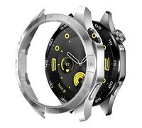 GANYUU Custodia per Huawei Watch GT 4 Custodia protettiva da 46 mm Paraurti rigida per PC per accessori GT4 da donna per uomo senza protezione per lo schermo in vetro(Silver)