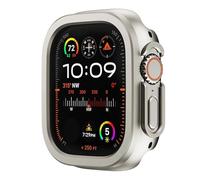 GANYUU Custodia per orologio in lega di alluminio 2 in1 + custodia in TPU per Apple Watch Case 49mm 45mm 41mm Cover protettiva in metallo per Iwatch Ultra 2 Sereis 9 8 7 Custodia per orologio(Starligh