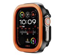 GANYUU Custodia per orologio in lega di alluminio 2 in1 + custodia in TPU per Apple Watch Case 49mm 45mm 41mm Cover protettiva in metallo per Iwatch Ultra 2 Sereis 9 8 7 Custodia per orologio(Orange,4