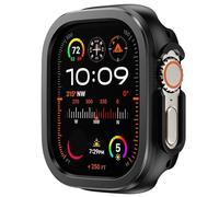 GANYUU Custodia per orologio in lega di alluminio 2 in1 + custodia in TPU per Apple Watch Case 49mm 45mm 41mm Cover protettiva in metallo per Iwatch Ultra 2 Sereis 9 8 7 Custodia per orologio(Black,45