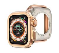 GANYUU Custodia protettiva in metallo per Apple Watch S10 42mm S10 46mm 45mm 44mm Cover protettiva per telaio per iWatch Series 9 8 7 6 5 4 SE Cambia in Ultra 2 49mm(Rose Gold,S10 46mm)