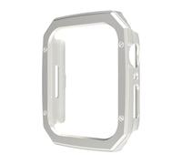 GANYUU Custodia rigida per PC per Apple Watch Ultra 49mm 41mm 45mm Cover placcatura in plastica per IWatch Series 9 8 7 6 SE 5 40mm 44mm Custodia protettiva(Silver,41mm)