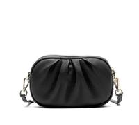 GANYUU Donne Del Cuoio Genuino Della Nuvola Borsa Multifunzionale di Grande Capacità Borse A Tracolla Portatile Della Pelle Bovina, Nero , 21-8-13cm