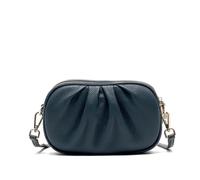 GANYUU Donne Del Cuoio Genuino Della Nuvola Borsa Multifunzionale di Grande Capacità Borse A Tracolla Portatile Della Pelle Bovina, Blu scuro, 21-8-13cm