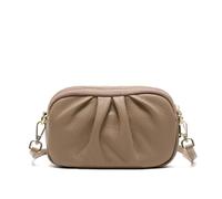 GANYUU Donne Del Cuoio Genuino Della Nuvola Borsa Multifunzionale di Grande Capacità Borse A Tracolla Portatile Della Pelle Bovina, cachi, 21-8-13cm