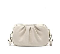 GANYUU Donne Del Cuoio Genuino Della Nuvola Borsa Multifunzionale di Grande Capacità Borse A Tracolla Portatile Della Pelle Bovina, bianco, 21-8-13cm