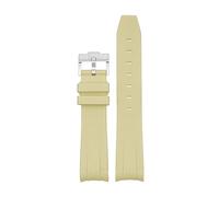 GANYUU Fine Curva 20mm Natura Fluoro Gomma Cinturino Sostituire Per Rolex Cinturino Nuovo Verde Submariner Explorer 2 Ruolo Cinturini, 20mm, Agata