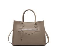 GANYUU Grande Capacità Delle Donne Della Borsa di Alta Qualità Del Cuoio Genuino Crossbody Borse di Lusso Progettista Borse Casual, grigio, 33-26-13 cm