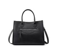 GANYUU Grande Capacità Delle Donne Della Borsa di Alta Qualità Del Cuoio Genuino Crossbody Borse di Lusso Progettista Borse Casual, Nero , 33-26-13 cm