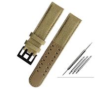 GANYUU Il cinturino in pelle di tela è adatto per orologio Hamilton Khaki field H68201993 H7060596 per cinturino Seiko da 20 mm con fibbia da 22 mm, 22mm, Agata