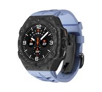 GANYUU Kit di modifica di lusso per Samsung Galaxy Watch 7 Ultra 47mm Cinturino in gomma con cassa in carbonio per Galaxy Watch Cinturini con copertura in fibra di carbonio Ultra(Blue)
