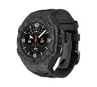 GANYUU Kit di modifica di lusso per Samsung Galaxy Watch 7 Ultra 47mm Cinturino in gomma con cassa in carbonio per Galaxy Watch Cinturini con copertura in fibra di carbonio Ultra(Black)