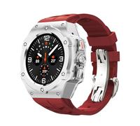 GANYUU Kit di modifica in lega per Samsung Galaxy Watch 7 Ultra 47MM Custodia in metallo per Galaxy Watch 7 Ultra Cinturino in gomma fluorurata Kit mod fai da te Cinturini per orologi(Ti-R)