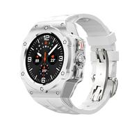 GANYUU Kit di modifica in lega per Samsung Galaxy Watch 7 Ultra 47MM Custodia in metallo per Galaxy Watch 7 Ultra Cinturino in gomma fluorurata Kit mod fai da te Cinturini per orologi(Ti-W)