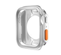 GANYUU Passa alla custodia Ultra per Apple Watch Case 45mm 44mm 41mm 40 mm TPU Cover per IWatch Series 9 8 7 6 SE 5 4 Upgrade Ultra 2 1 49mm Case di orologio(Silver,41mm)