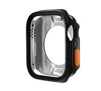 GANYUU Passa alla custodia Ultra per Apple Watch Case 45mm 44mm 41mm 40 mm TPU Cover per IWatch Series 9 8 7 6 SE 5 4 Upgrade Ultra 2 1 49mm Case di orologio(Black,45mm)