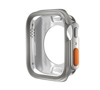 GANYUU Passa alla custodia Ultra per Apple Watch Case 45mm 44mm 41mm 40 mm TPU Cover per IWatch Series 9 8 7 6 SE 5 4 Upgrade Ultra 2 1 49mm Case di orologio(Titanium,S10 46MM)