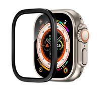 GANYUU Pellicola protettiva in vetro temperato per Apple Watch Ultra 2 da 49 mm, antigraffio, HD, con paraurti in metallo, accessorio per iWatch Ultra da 49 mm(Black)
