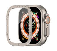 GANYUU Pellicola protettiva in vetro temperato per Apple Watch Ultra 2 da 49 mm, antigraffio, HD, con paraurti in metallo, accessorio per iWatch Ultra da 49 mm(Starlight B)