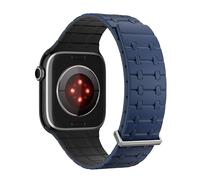 GANYUU Per Apple Watch band 49mm 46mm 45mm 44mm 42mm Cinturini magnetici in silicone 10th Cinturino in silicone impermeabile(Dark blue black,49MM)