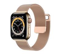 GANYUU Per cinturino 44 mm 40 mm 38 mm 42 mm accessori braccialetto smartwatch ad anello magnetico per i-watch serie 3 4 5 6 se 7 cinturino (colore: oro rosa, dimensioni: 38 mm-40 mm-41 mm)