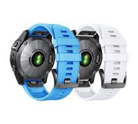 GANYUU Per cinturino Fenix 8X 26mm Fenix 6X Fenix 5X Quickfit cinturino per orologio Fenix 5X Plus cinturino in silicone Fenix 7X pro Fenix 3 cinturino per smartwatch (blu + bianco)(Blue+W