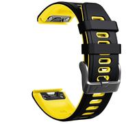 GANYUU Per Fenix 7S Watch Band/Fenix 6S Watch Band 20mm Cinturini per orologi in silicone di ricambio per Fenix 5S/Fenix 6S Pro/Fenix 7S Pro Sports(Black-Yellow)