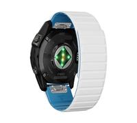 GANYUU Per Fenix 8X Fenix 7X Sport 22mm 26mm Cinturino per Garmin Fenix 7/Fenix 6/Fenix 5/Fenix 6X Pro/Fenix 3/HR/Descent MK1/D2 Delta PX/D2 Cinturini(White and blue,22mm)