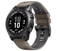 GANYUU Per Fenix8 Band 22mm Larghezza Fenix 6 Cinturino per Fenix 5/Fenix 7/Fenix 5 Plus/Fenix 6 Pro Cinturino in silicone morbido(Brown Dark-Gray)