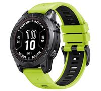 GANYUU Per Fenix8 Band 22mm Larghezza Fenix 6 Cinturino per Fenix 5/Fenix 7/Fenix 5 Plus/Fenix 6 Pro Cinturino in silicone morbido(Green-Black)