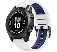 GANYUU Per Fenix8 Band 22mm Larghezza Fenix 6 Cinturino per Fenix 5/Fenix 7/Fenix 5 Plus/Fenix 6 Pro Cinturino in silicone morbido(White-DarkBlue)