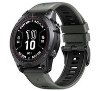 GANYUU Per Fenix8 Band 22mm Larghezza Fenix 6 Cinturino per Fenix 5/Fenix 7/Fenix 5 Plus/Fenix 6 Pro Cinturino in silicone morbido(Pale Green-Black)