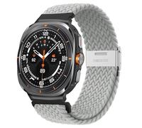 GANYUU Per Galaxy Watch Ultra 47mm Cinturini per orologi Bracciale con cinturino ad anello singolo intrecciato elastico in nylon(Pear White)