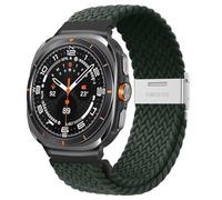 GANYUU Per Galaxy Watch Ultra 47mm Cinturini per orologi Bracciale con cinturino ad anello singolo intrecciato elastico in nylon(Green)