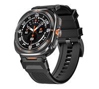 GANYUU Per Galaxy Watch Ultra cinturino in silicone morbido da 47 mm, cinturini sportivi Correa da 47 mm(Black Black)